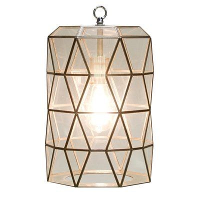 Geometric Brass Glass Pendant Light AH-124 Moradabad